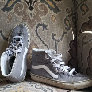 Vans Gray and White High-Top Sneakers